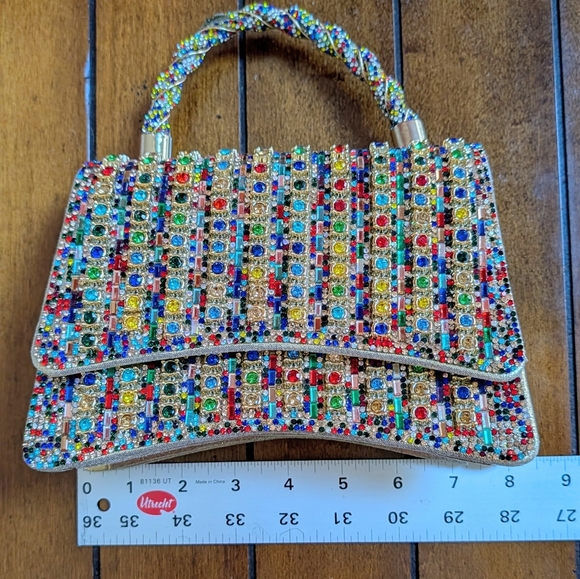Elegant Multicolor Rhinestone Handbag - Picture 10 of 13